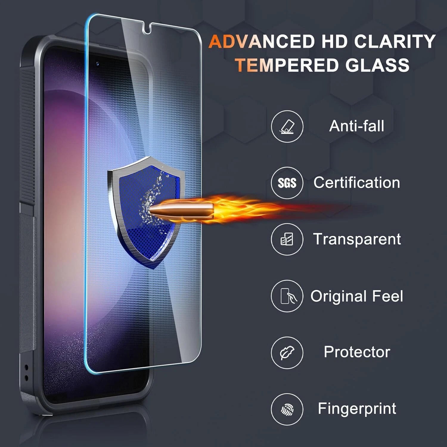 For Samsung Galaxy S25 Ultra Case S25/S24/S23/FE/ Phone Cover + Tempered Glass