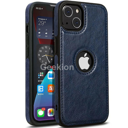 For Apple iPhone 17 16e 15 14 Plus 13 12 11 Pro X Max Case Leather Shockproof