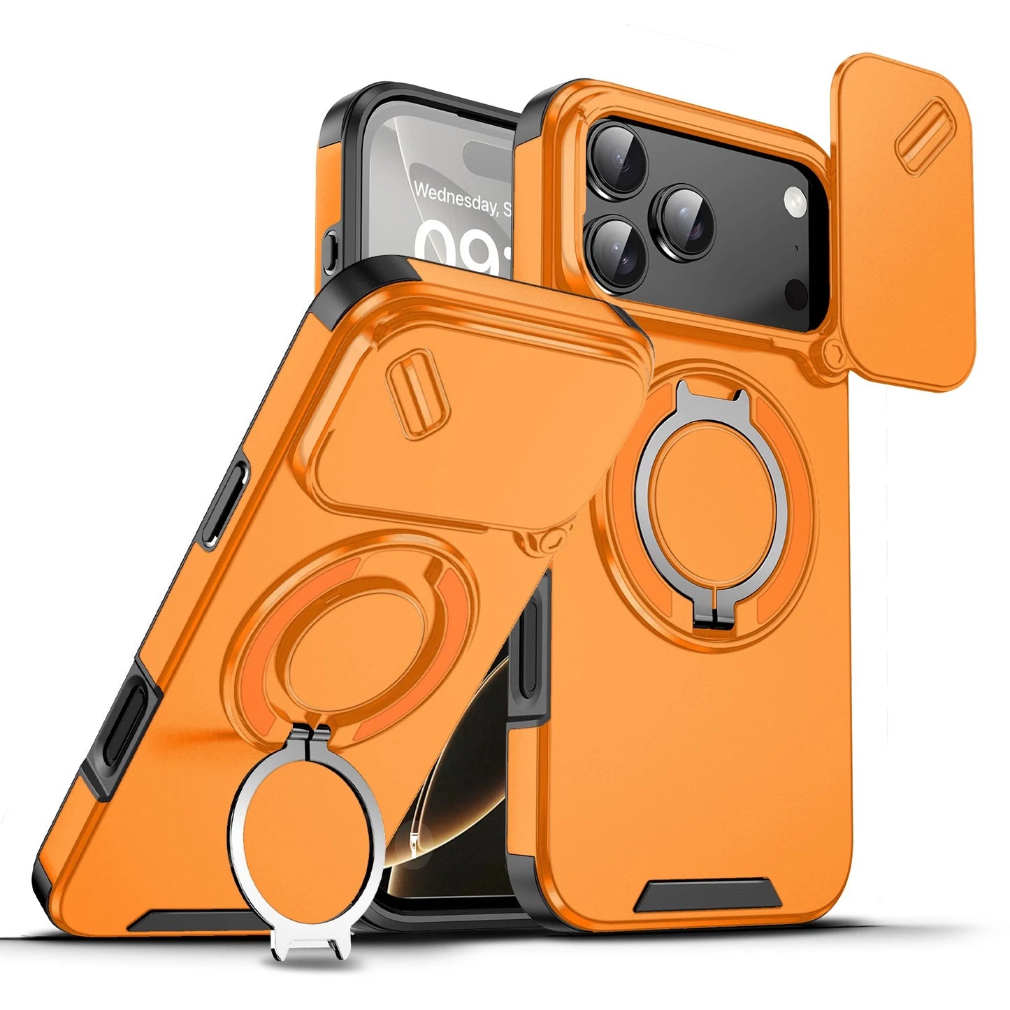 For iPhone 17 16 Pro Max 15 14 13 12 11 Rugged Magnetic Case w Ring Camera Cover