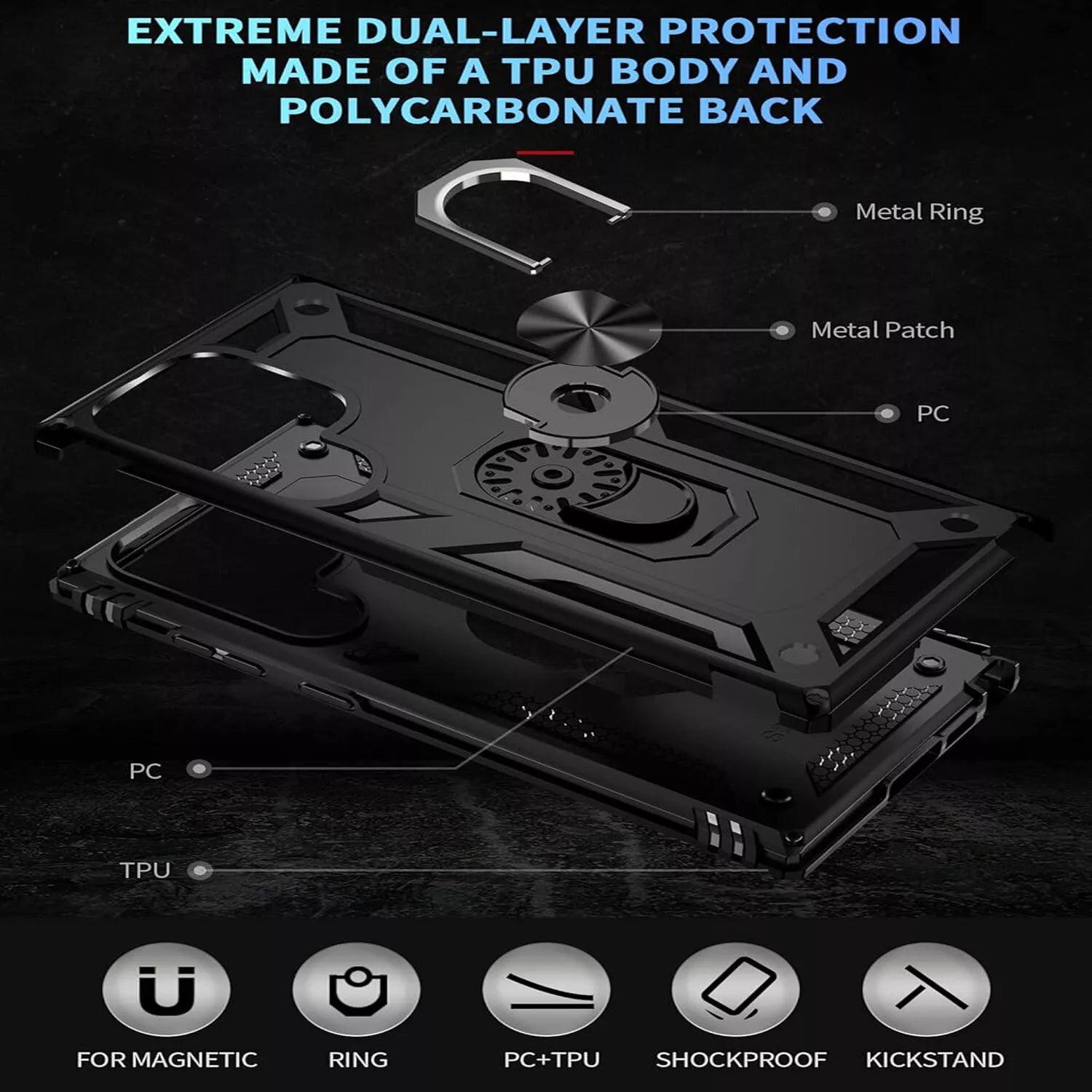 For Samsung Galaxy S25 Ultra S24 S23 S22 S21 FE Case Phone Cover + Screen Glass