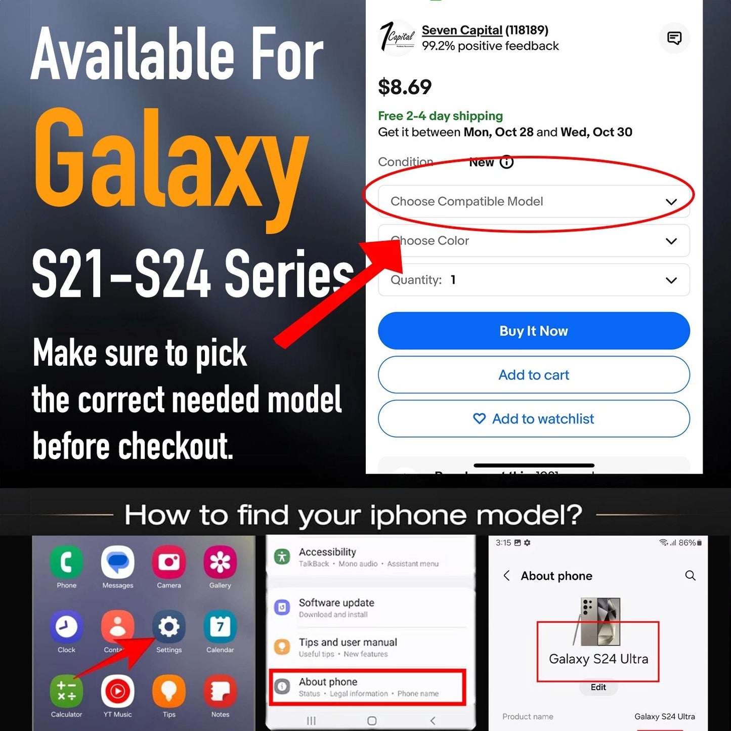 For Samsung Galaxy S25 S24 S23 S22 Ultra Shockproof Protective Rugged Case Cover