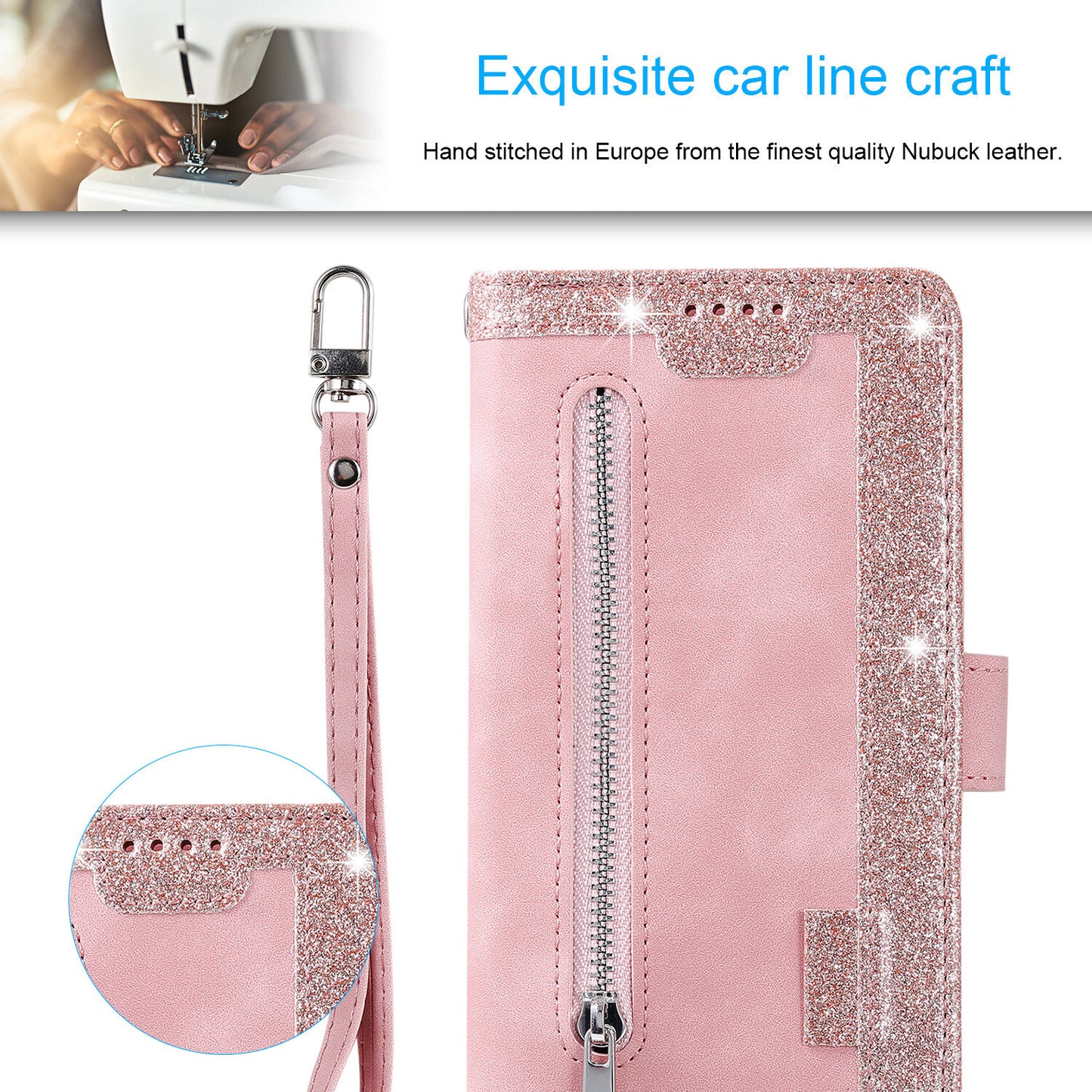 Heritage Grain Zipper Leather Wallet Case for Samsung Galaxy S25 S24 Ultra
