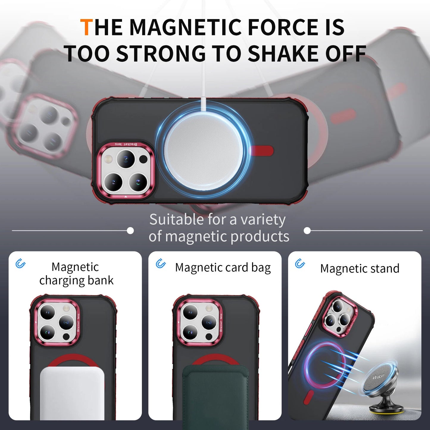 Shockproof Camera Stand Mag Safe Case For iPhone 17 16 15 14 Plus 13 12 Pro Max