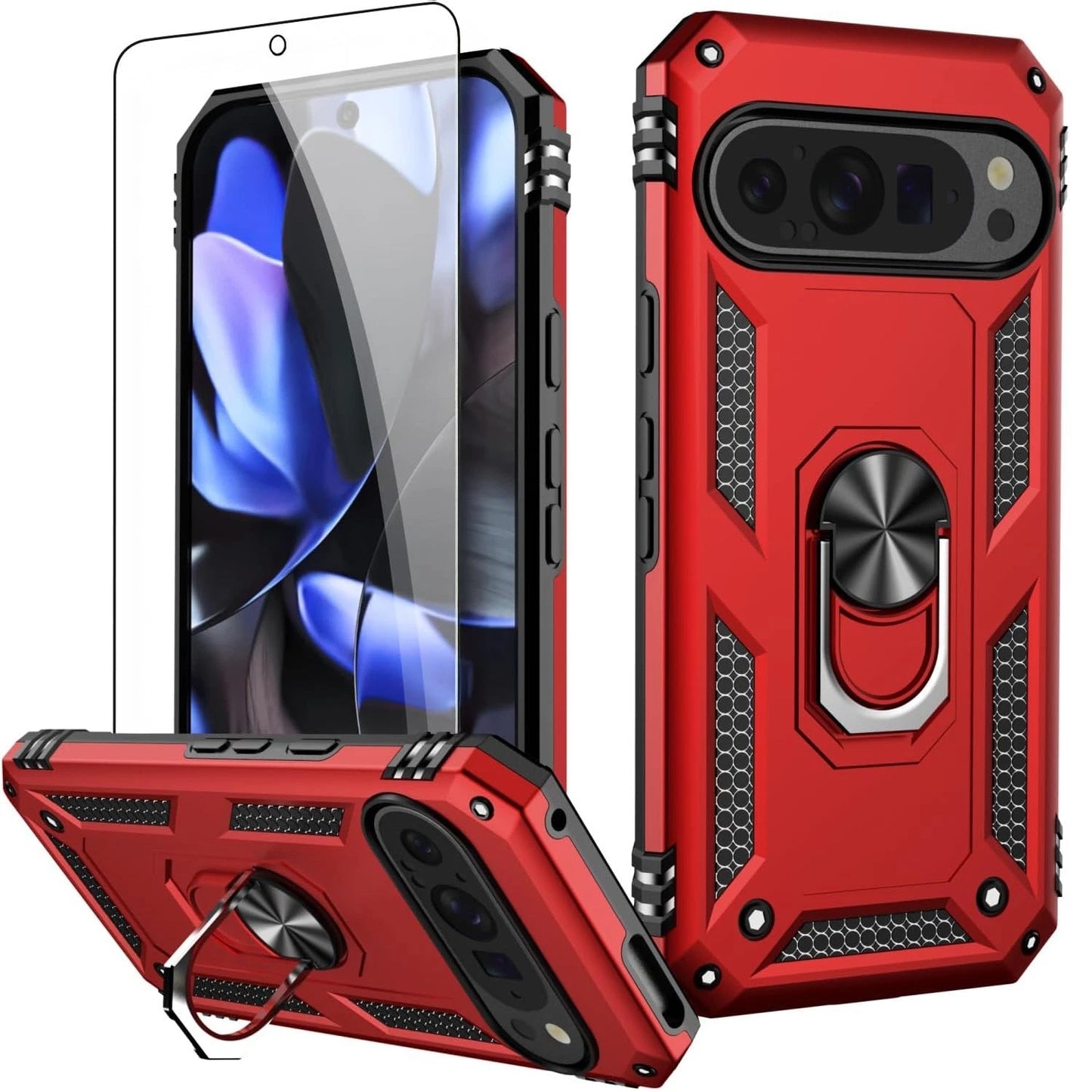 For Google Pixel 9A Case /9 Pro XL/8A/7 Phone Cover Shockproof + Tempered Glass
