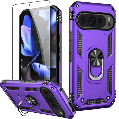 For Google Pixel 9A Case /9 Pro XL/8A/7 Phone Cover Shockproof + Tempered Glass