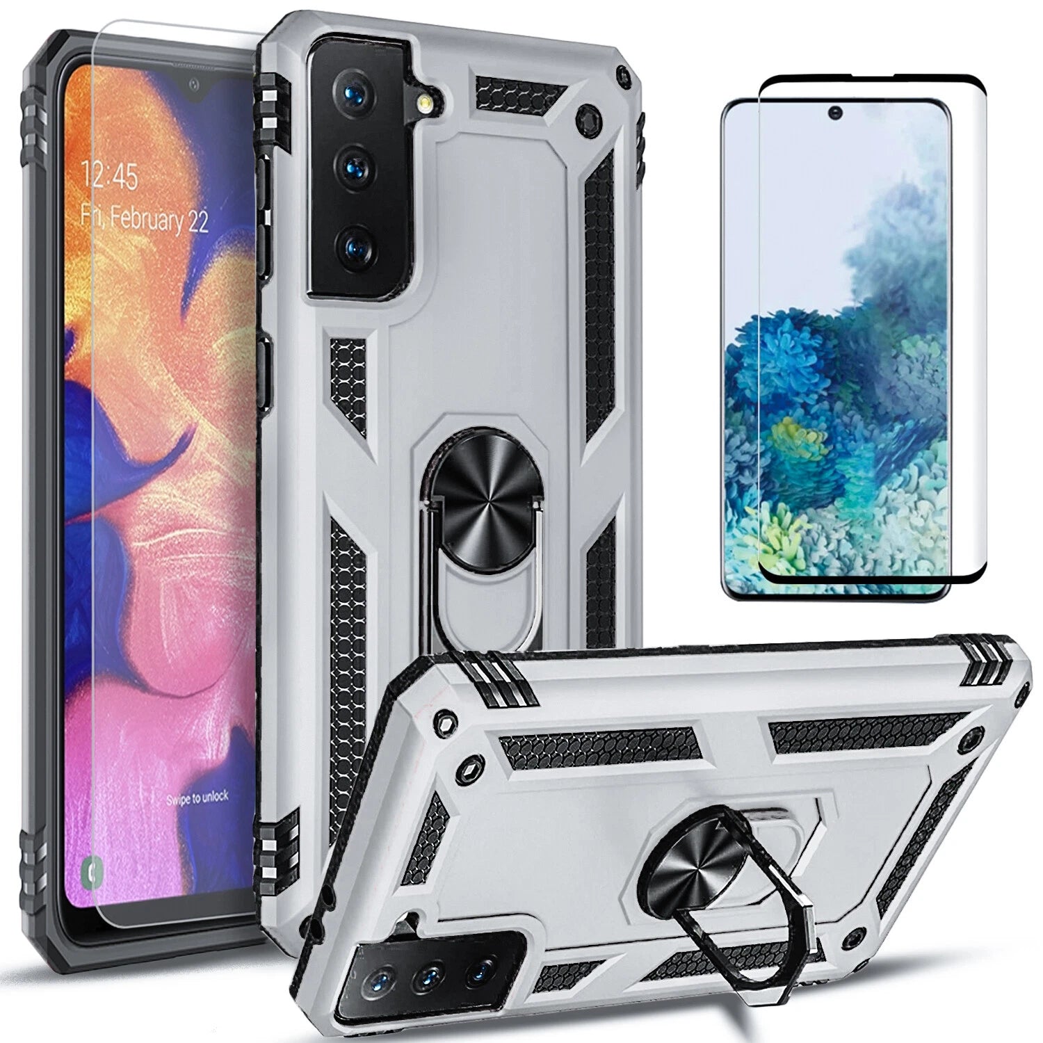 For Samsung Galaxy S21 Case /S21 Ultra/FE Phone Cover + Tempered Glass Screen