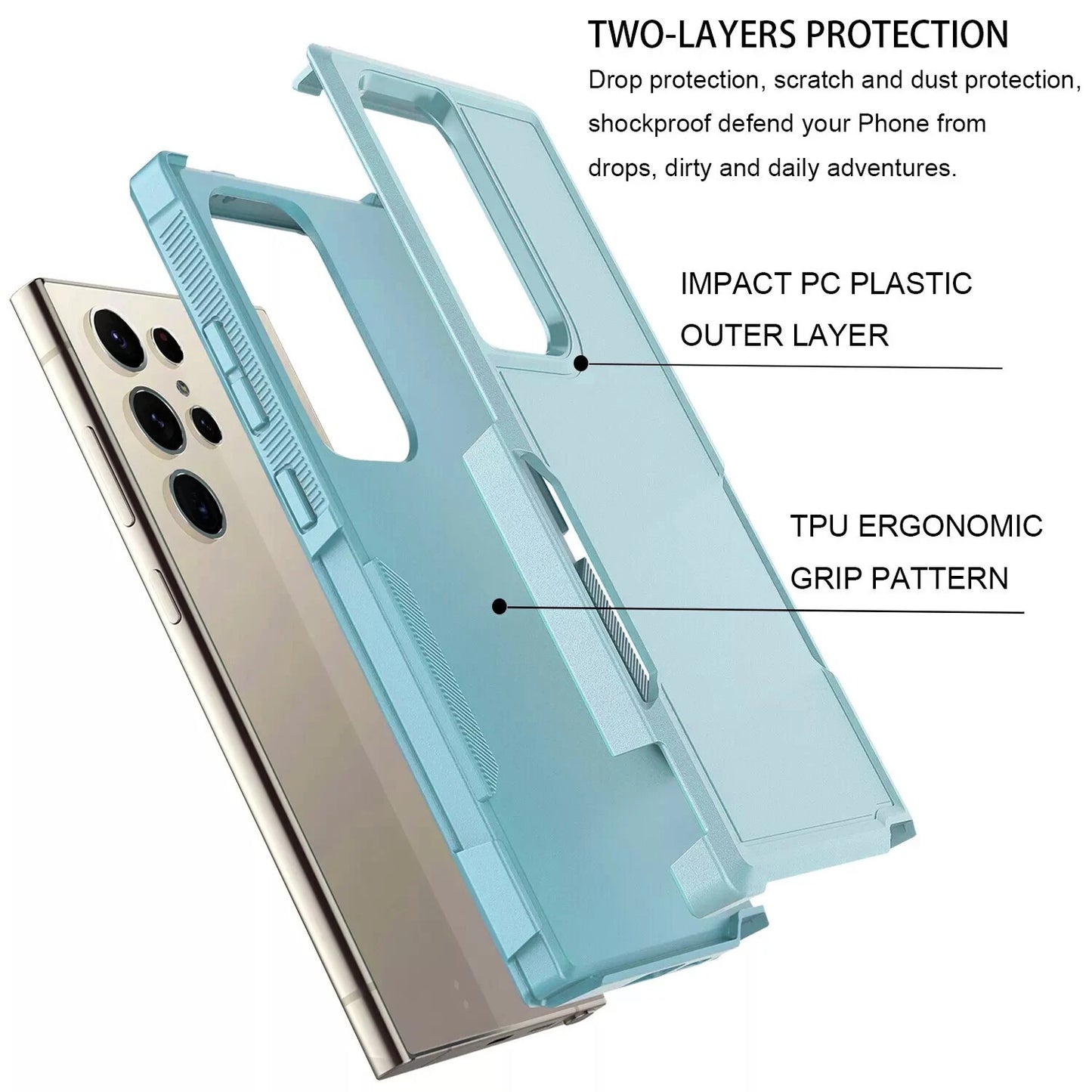 For Samsung Galaxy S25 Ultra S24 S23 FE Case Shockproof Phone Cover+Glass Screen