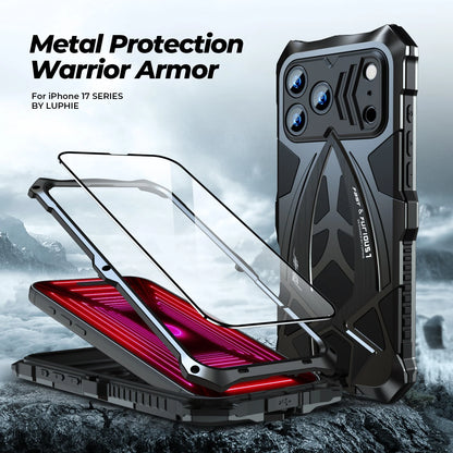 Shockproof Armor Metal Phone Case For iPhone 17 Pro Max Heavy Duty Full Cover