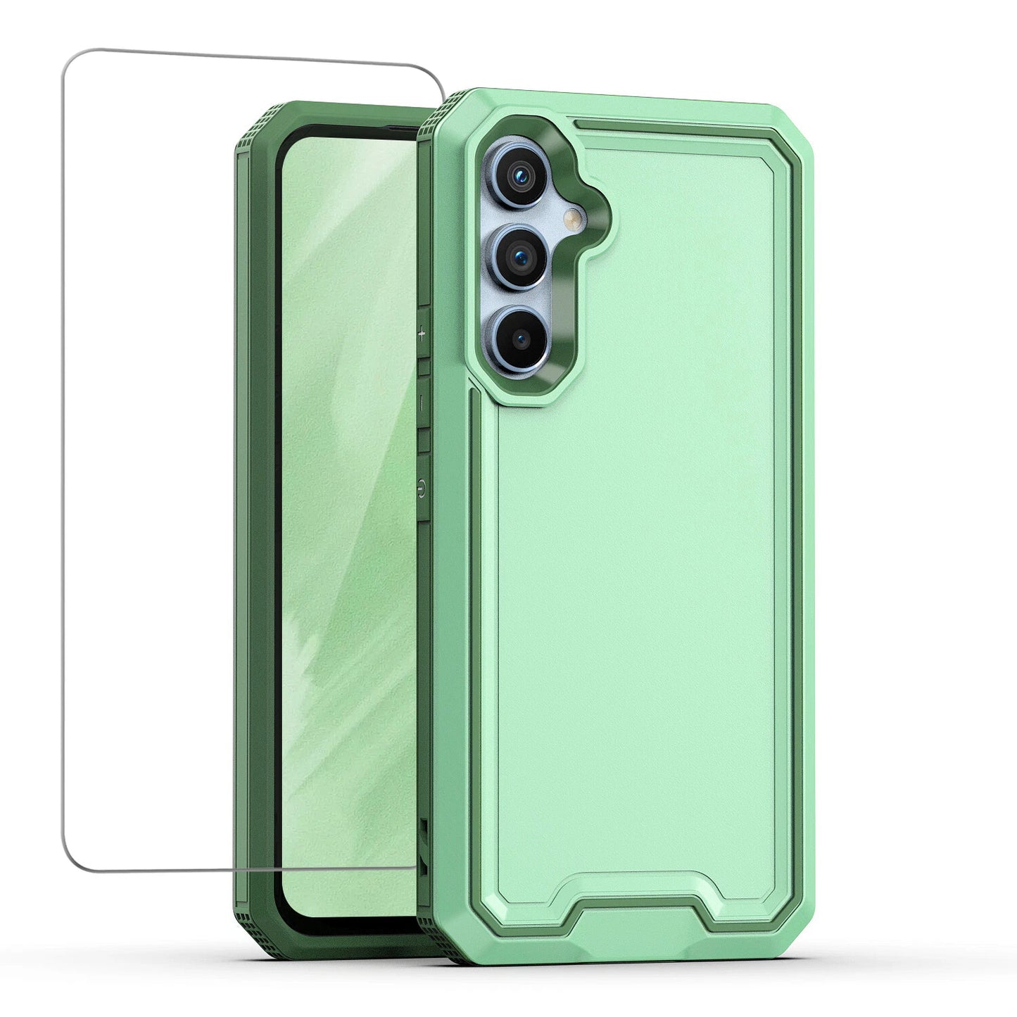 For Samsung Galaxy A16 A14 A15 A54 5G Phone Case PC+TPU Cover +Tempered Glass