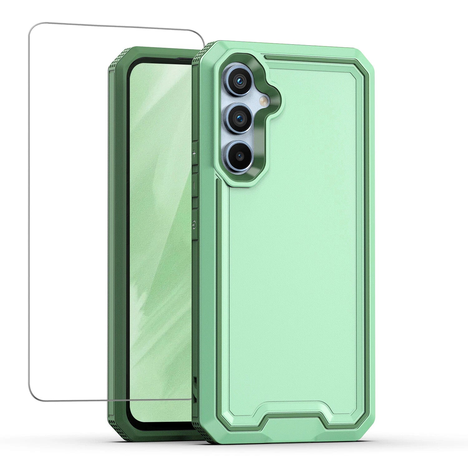 For Samsung Galaxy A16 A14 A15 A54 5G Phone Case PC+TPU Cover +Tempered Glass