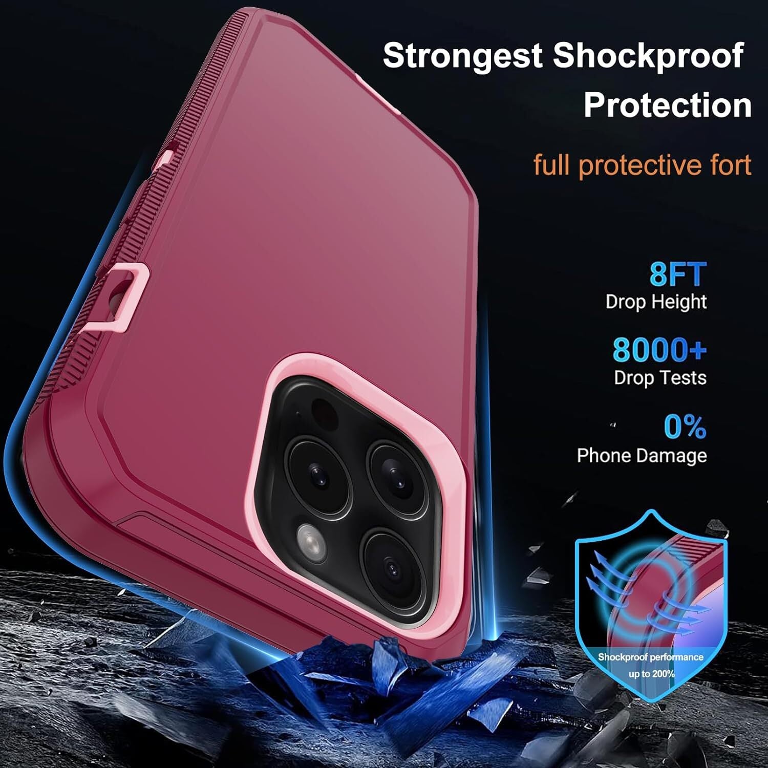For iPhone 13 Case /13 Pro Max/Mini/Pro/ Phone Cover Shockproof + Tempered Glass