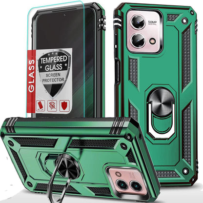 Motorola Moto G 2025 Case - Heavy Duty Shockproof Cover with Tempered Glass Screen Protector for Moto G 5G
