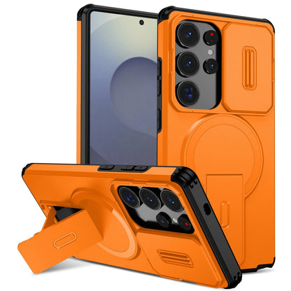 For Samsung Galaxy S25FE S24 S25 Ultra Shockproof Mag Safe Stand Slide Lens Case