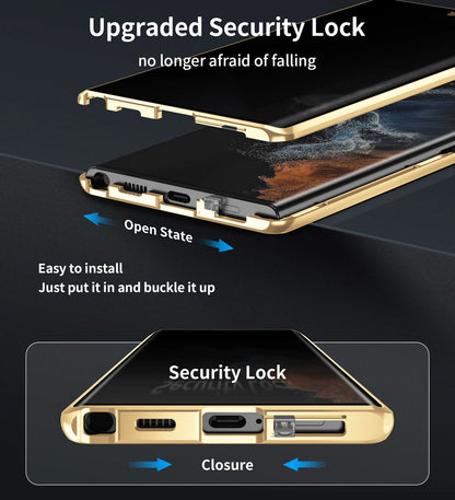 For Samsung Galaxy S25 Ultra S24+ S23 S22 S21 360�� Anti-Spy Magnetic Glass 