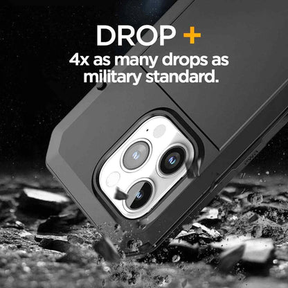 Heavy Duty Protection Armor Metal Case for iPhone 16e 16 15 14 13 12 11 Pro Max