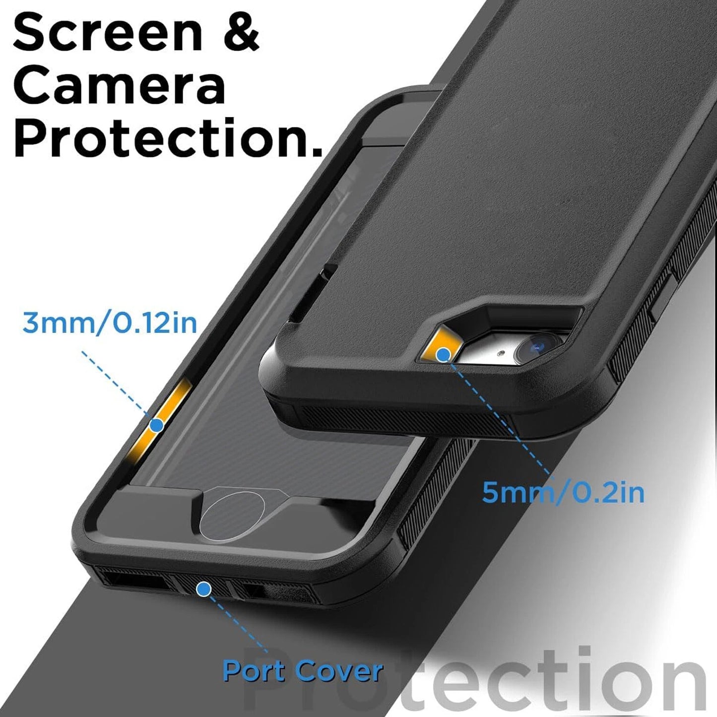 For iPhone SE Case /8/7 Plus/6S Phone Cover Shockproof Heavy Duty + Screen Glass