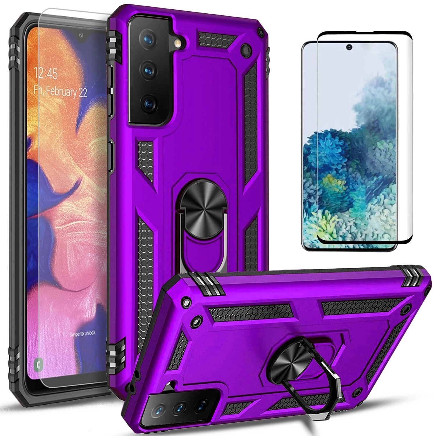 For Samsung Galaxy S21 Case /S21 Ultra/FE Phone Cover + Tempered Glass Screen