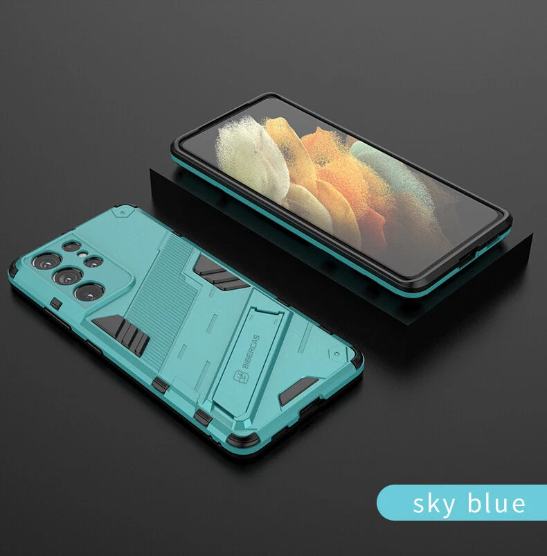 Shockproof Rubber Stand Hybrid Case Cover for Samsung S23 FE S25/S22+/S24 Ultra
