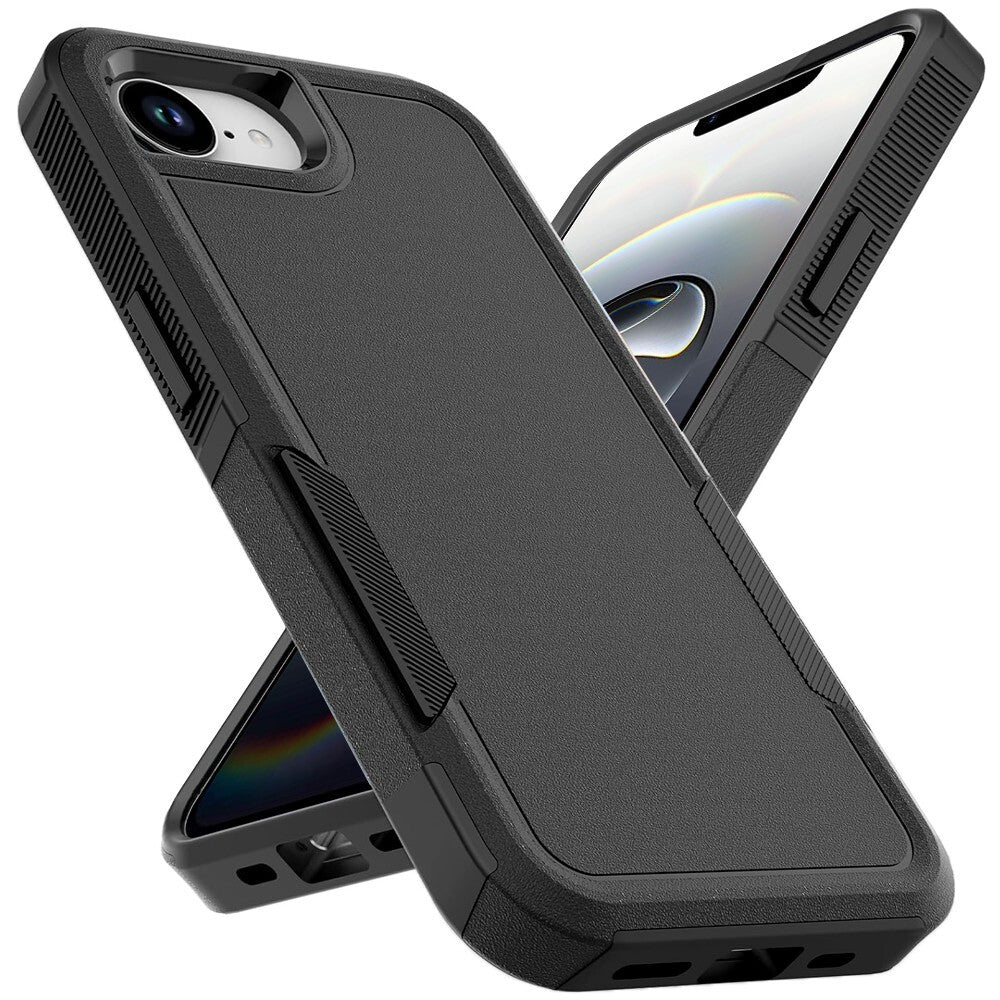 For Apple iPhone 16e Phone Case Heavy-Duty Tough Dual Layer Cover+Tempered Glass
