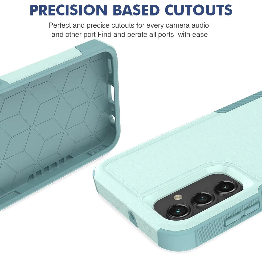 Mint green Samsung Galaxy A16 5G case with precision cutouts, dual layer design, and textured grip.
