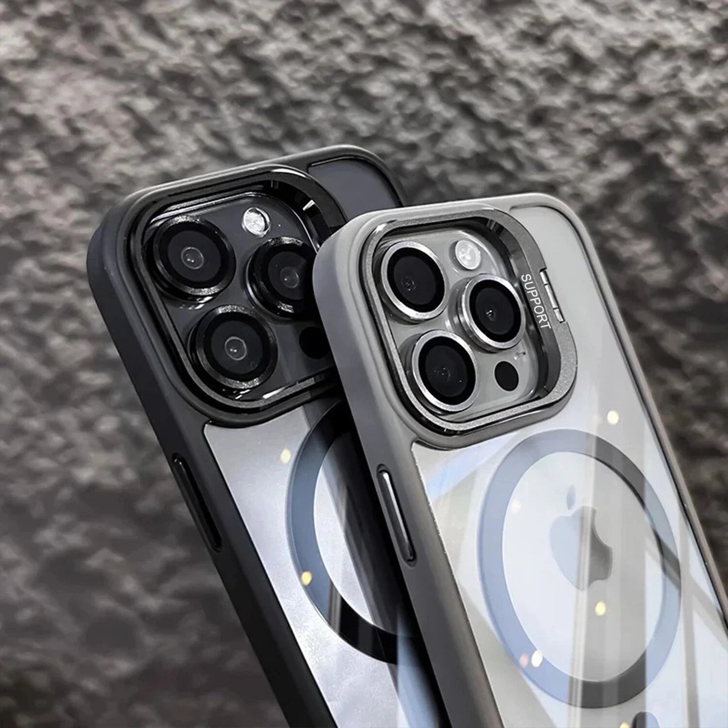 Camera Stand Mag Safe Case For iPhone 17 Pro Max 16 15 14 Plus 13 Lens Protector