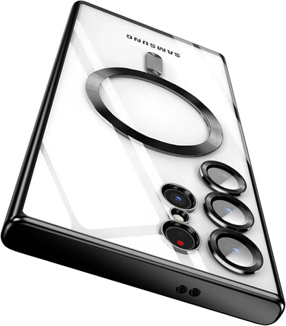 For Samsung Galaxy S25 S24 Ultra Edge Plus Clear Case Magnetic Mag Safe Cover