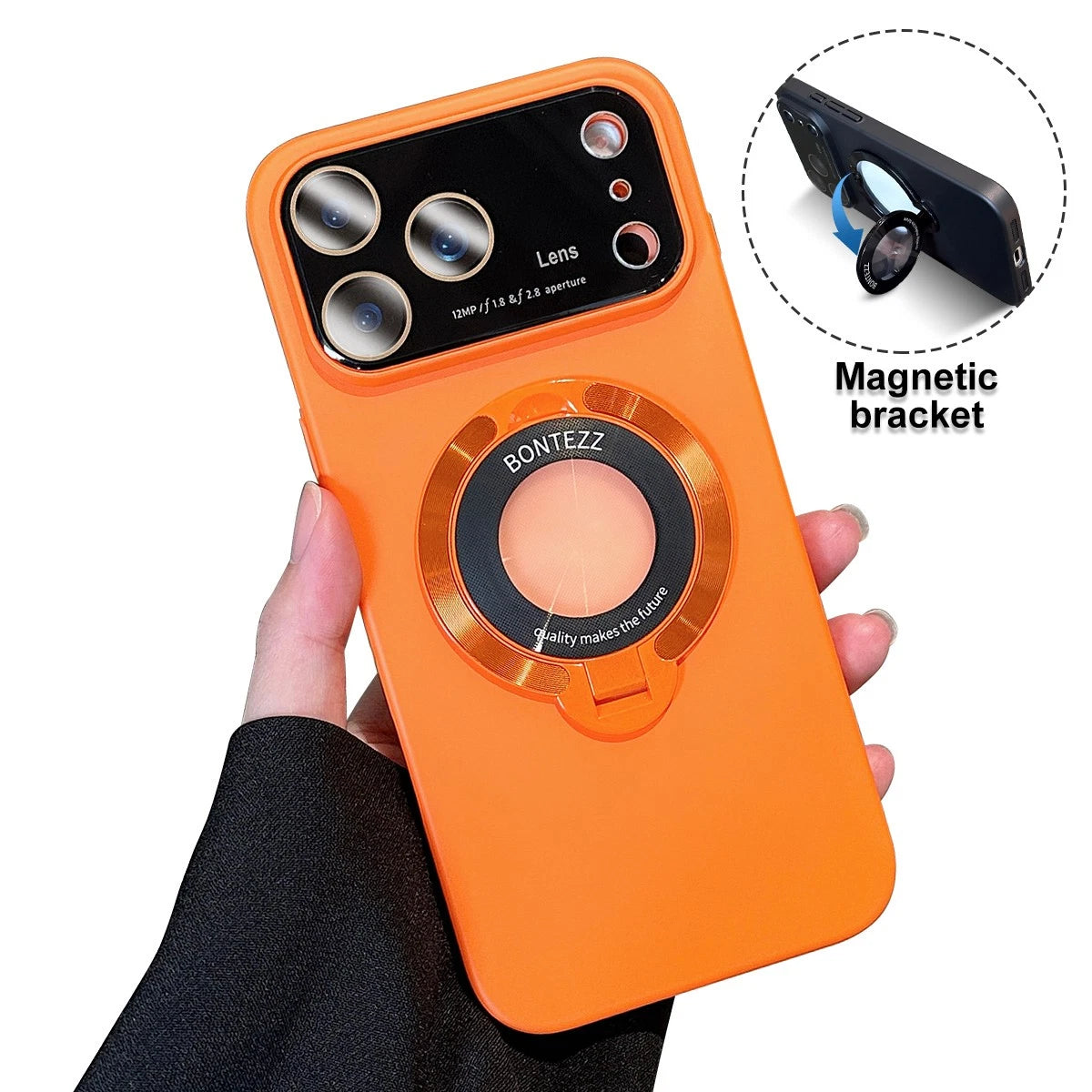 For iPhone 17 Pro Max 16 15 14 13 12 MagSafe Magnetic Lens Shockproof Stand Case