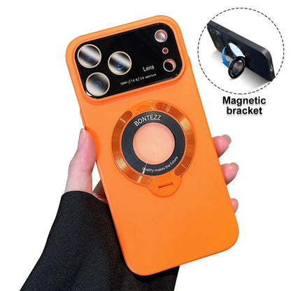 For iPhone 17 Pro Max 16 15 14 13 12 MagSafe Magnetic Lens Shockproof Stand Case