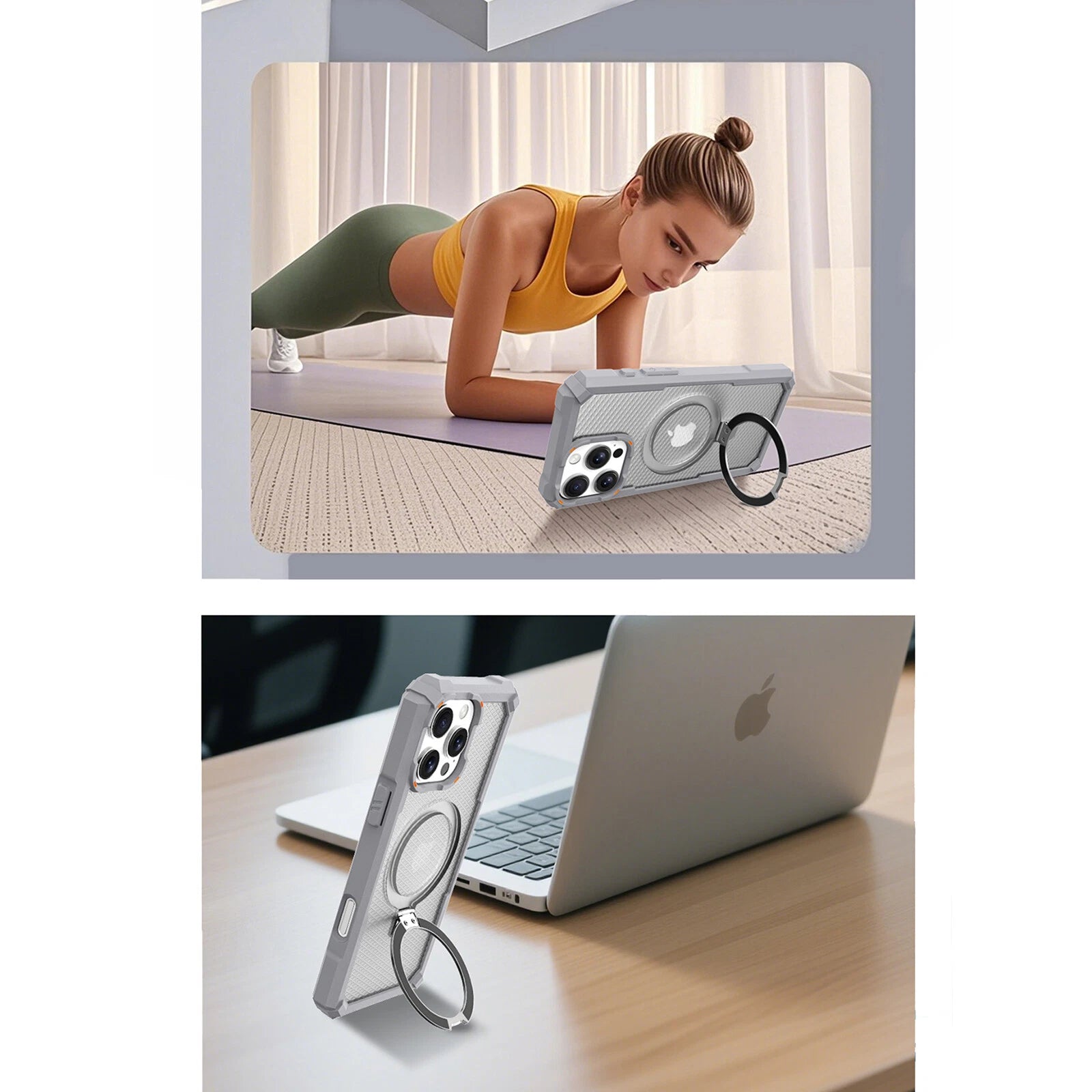 Mag Safe Case for iPhone 17 16 Pro Max 15 14 13 12 11 Shockproof Ring Stand