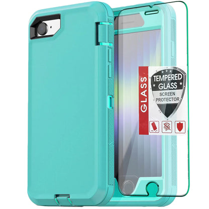 For iPhone SE Case /8/7 Plus/6S Phone Cover Shockproof Heavy Duty + Screen Glass
