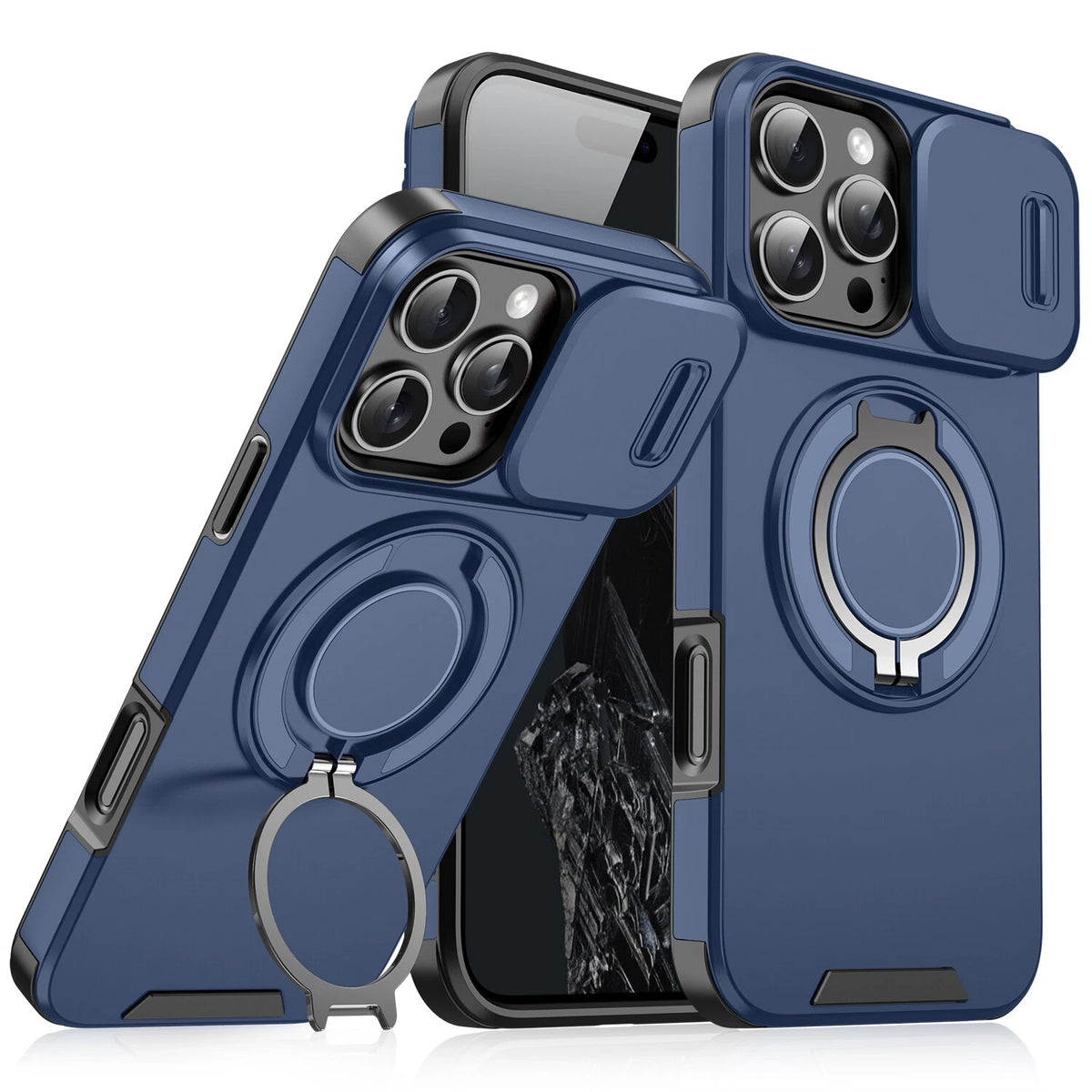For iPhone 17 16 Pro Max 15 14 13 12 11 Rugged Magnetic Case w Ring Camera Cover