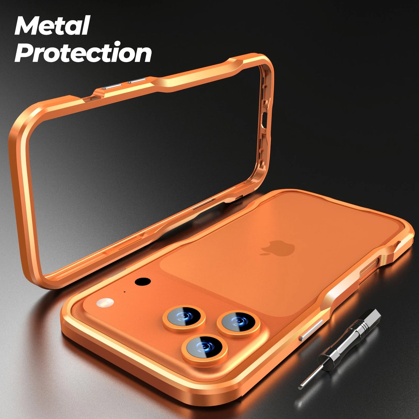 For iPhone 17 Pro Max 16e 16 15 14 13 12 Shockproof Metal Aluminum Bumper Case