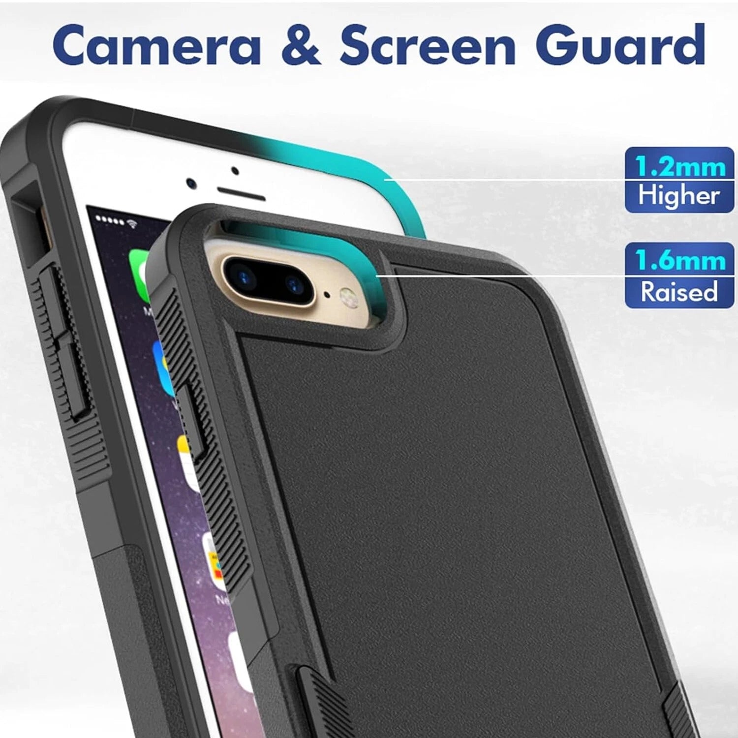 For iPhone 7 8 Plus SE 2nd 3rd Case Shockproof Phone Cover + Tempered Glass