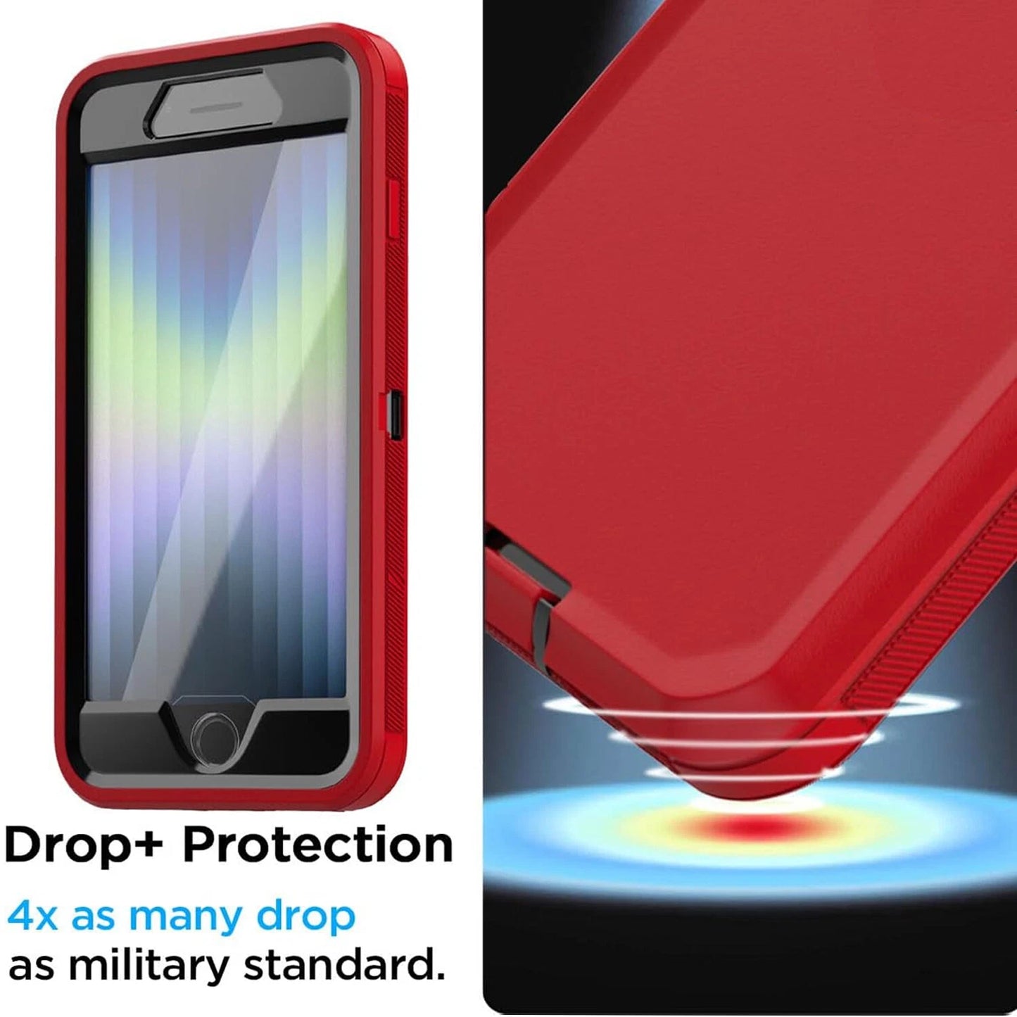 For iPhone SE Case /8/7 Plus/6S Phone Cover Shockproof Heavy Duty + Screen Glass