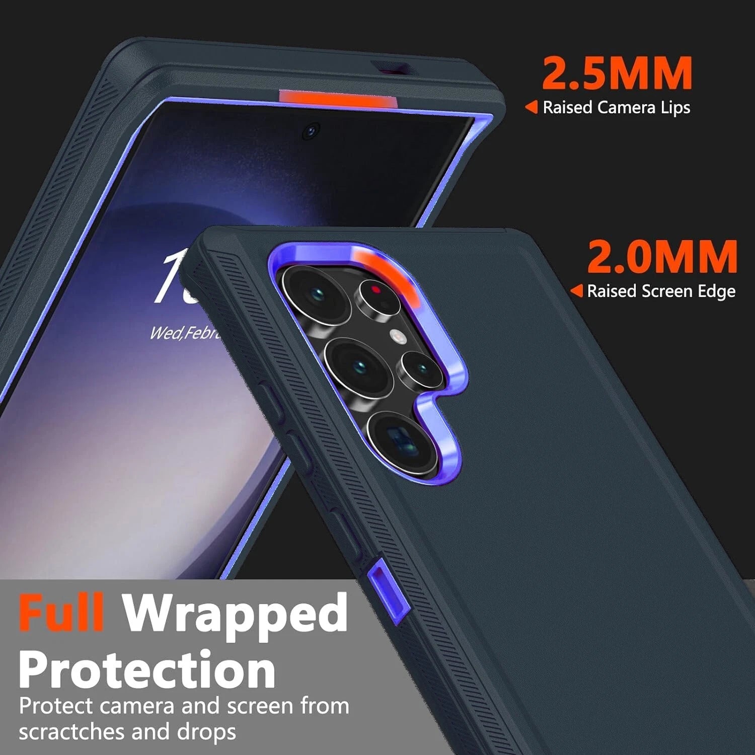 For Samsung Galaxy S25 Ultra Case S24 S23 Plus S22 S21 S20 FE Phone Cover +Glass