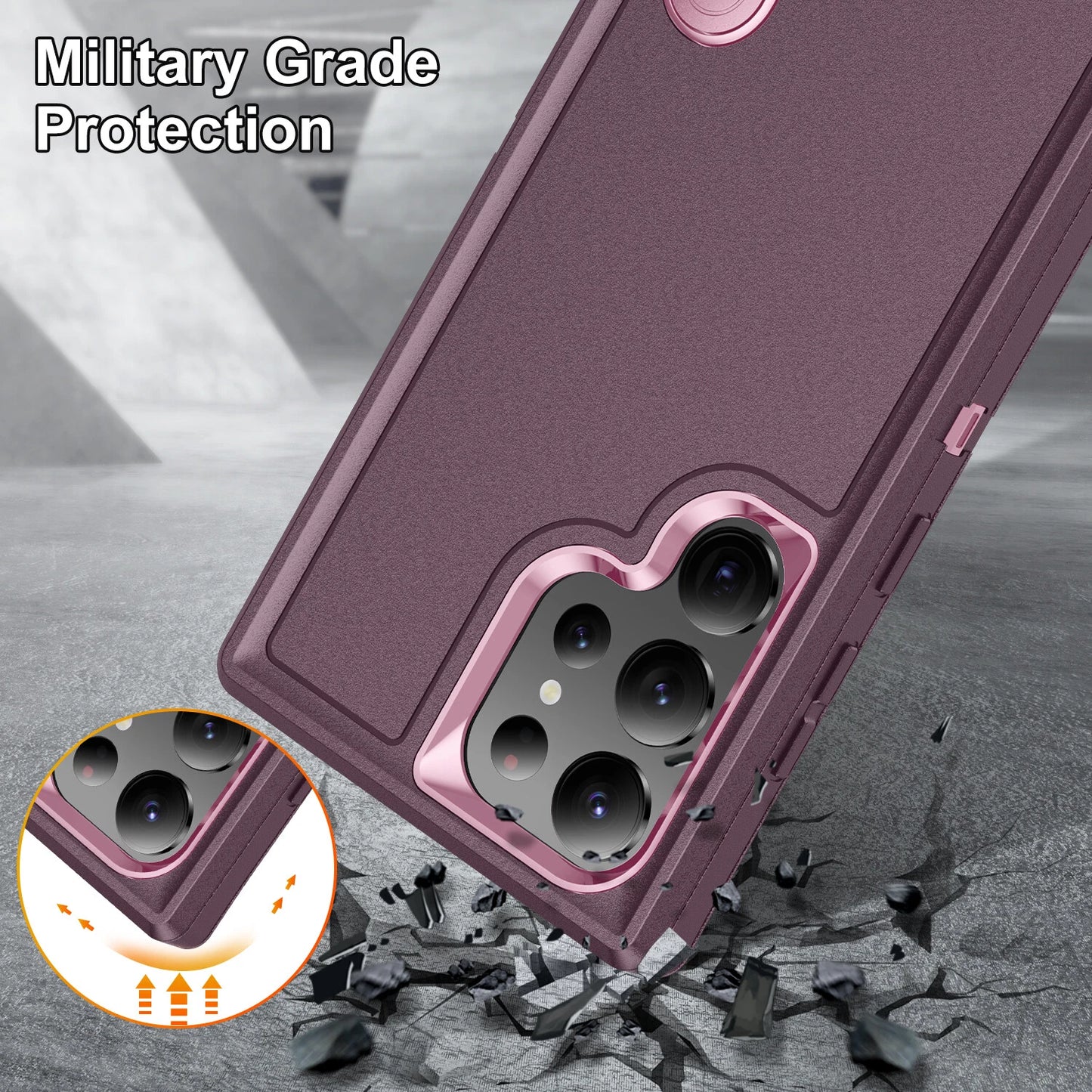 For Samsung S25 Ultra S23/S22+ S24 Case Hybrid Shockproof Hard Back Phone Cover
