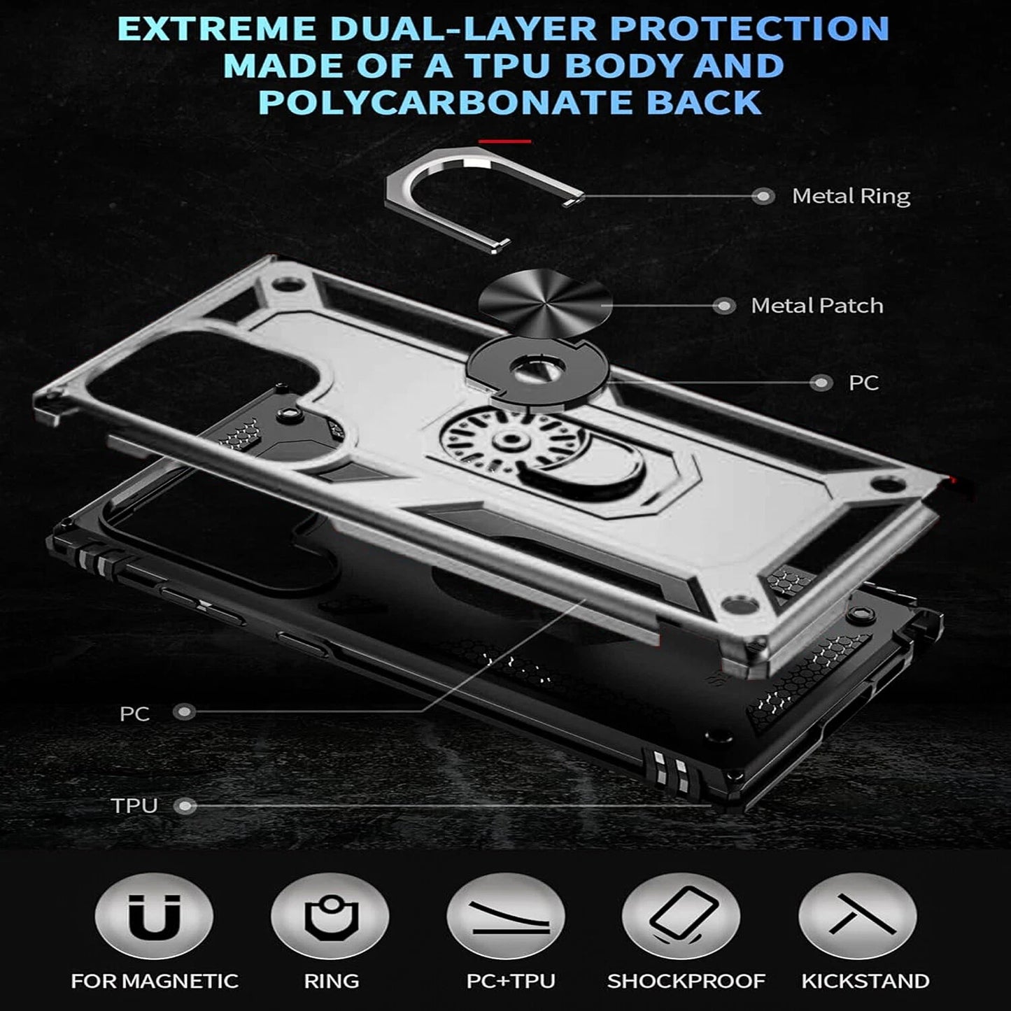 For Samsung Galaxy S25 Ultra S24 S23 S22 S21 FE Case Phone Cover + Screen Glass