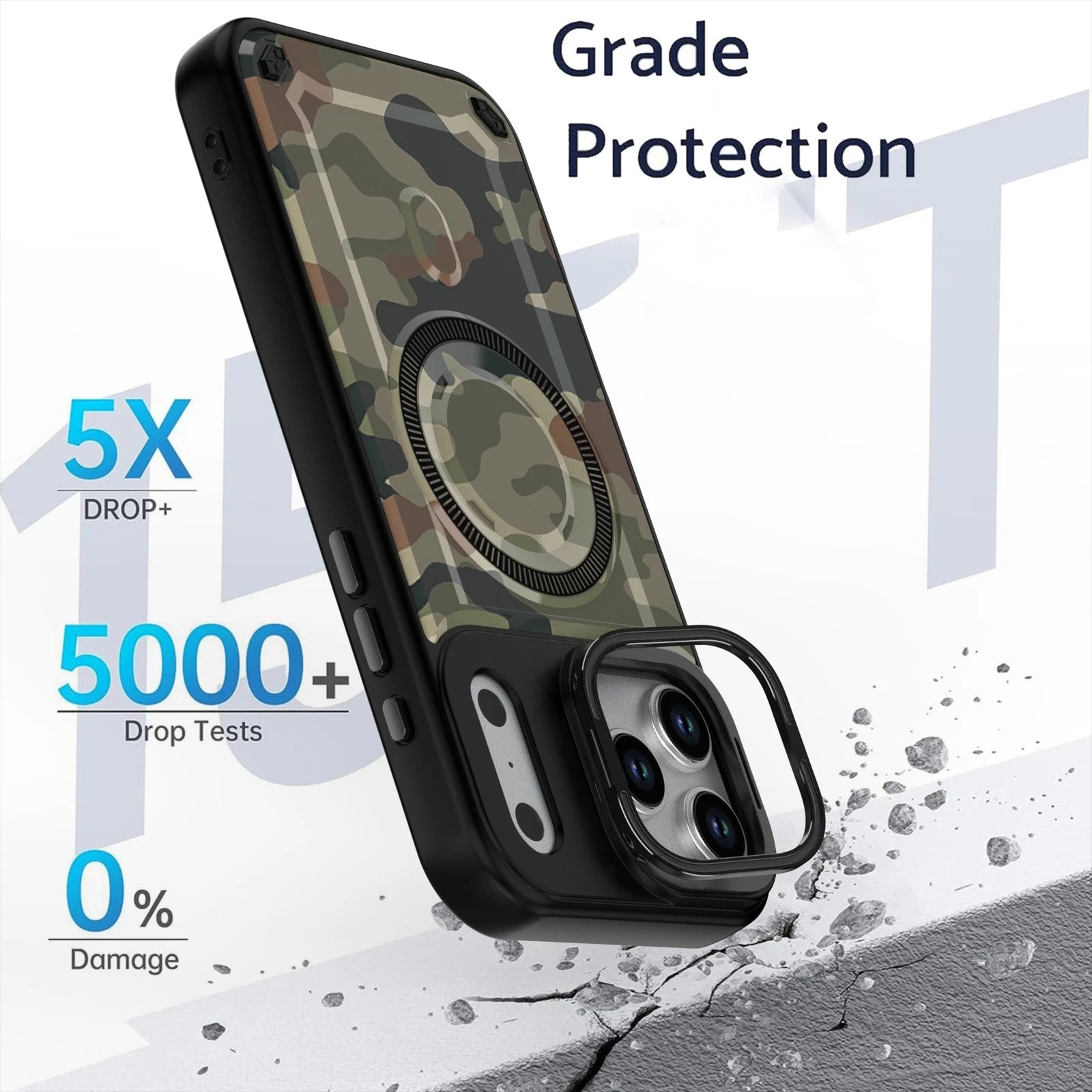 Shockproof Mag Safe Case for iPhone 17 Pro Max Air 16 15 14 13 12 11 Stash Stand