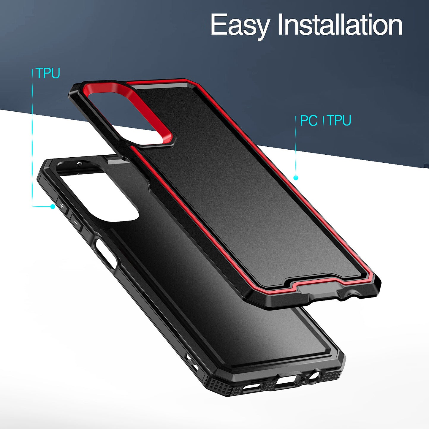 For Samsung Galaxy A16 A14 A15 A54 5G Phone Case PC+TPU Cover +Tempered Glass