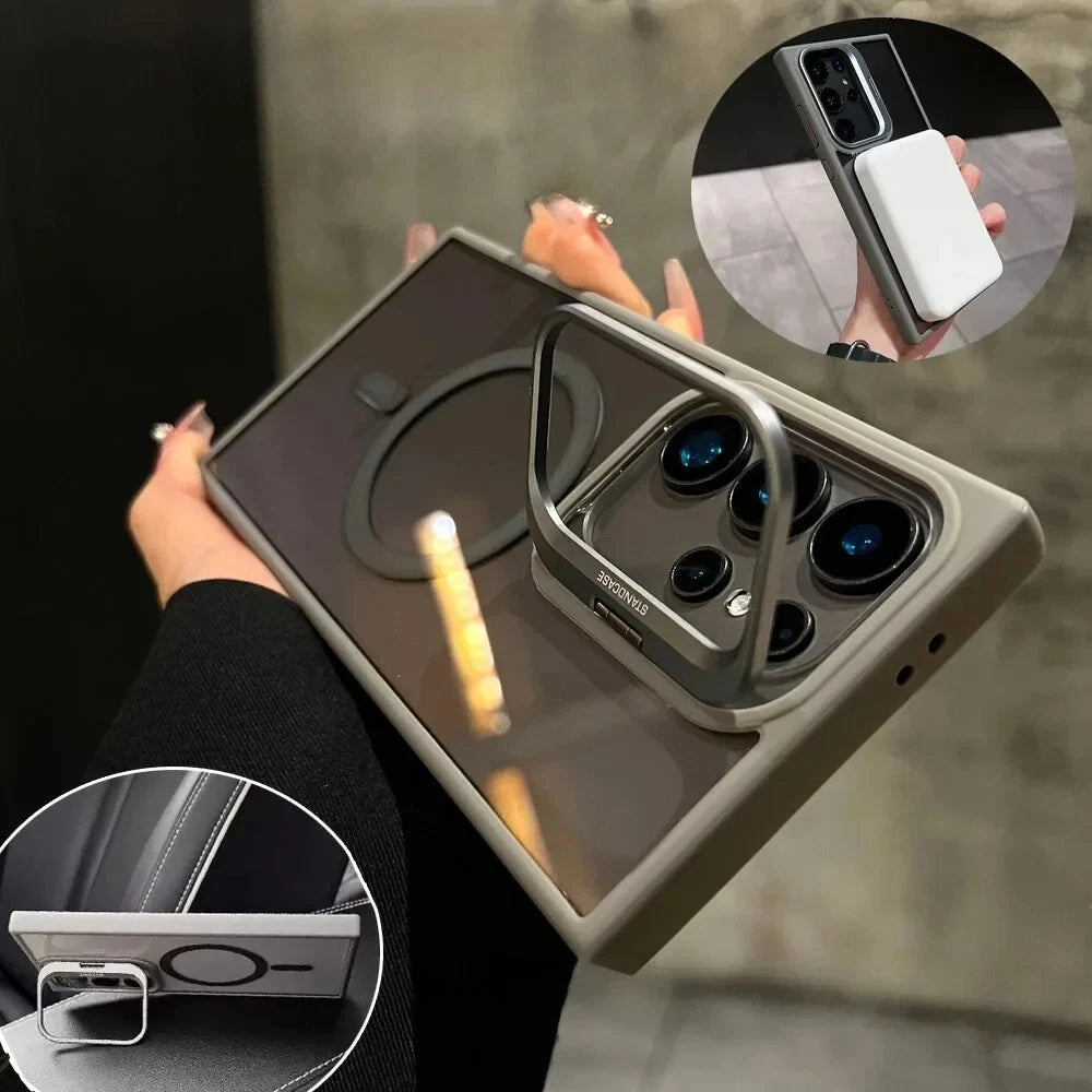For Samsung Galaxy S25 Ultra S24 S23 S22 Kickstand Mag Safe Case+Lens Protector
