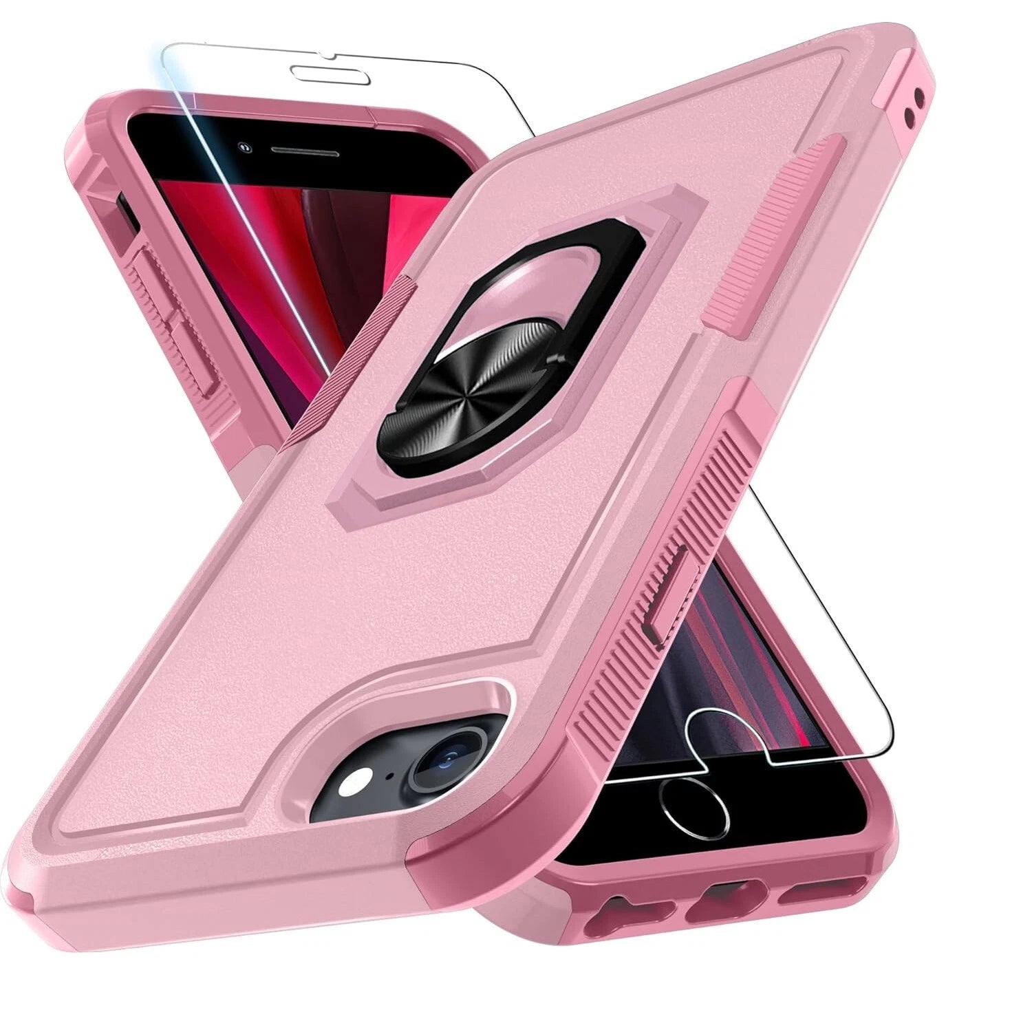 For iPhone 7 8 Plus SE 2nd 3rd Case Shockproof Phone Cover + Tempered Glass