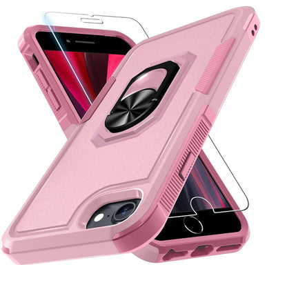 For iPhone 7 8 Plus SE 2nd 3rd Case Shockproof Phone Cover + Tempered Glass
