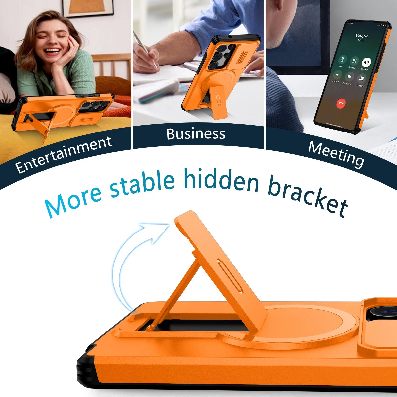 For Samsung Galaxy S25FE S24 S25 Ultra Shockproof Mag Safe Stand Slide Lens Case