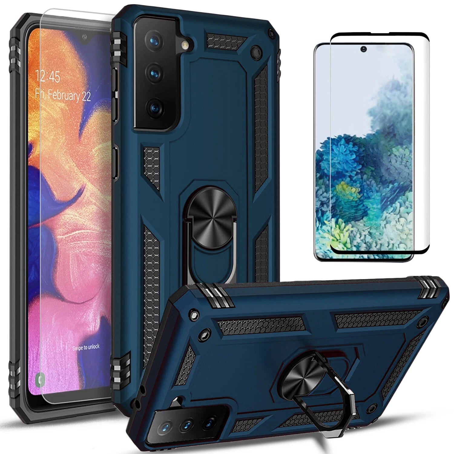 For Samsung Galaxy S21 Case /S21 Ultra/FE Phone Cover + Tempered Glass Screen