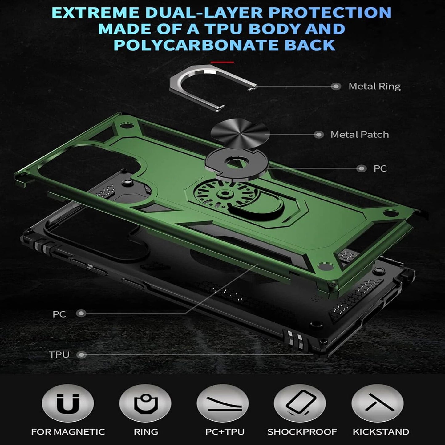 For Samsung Galaxy S25 Ultra S24 S23 S22 S21 FE Case Phone Cover + Screen Glass