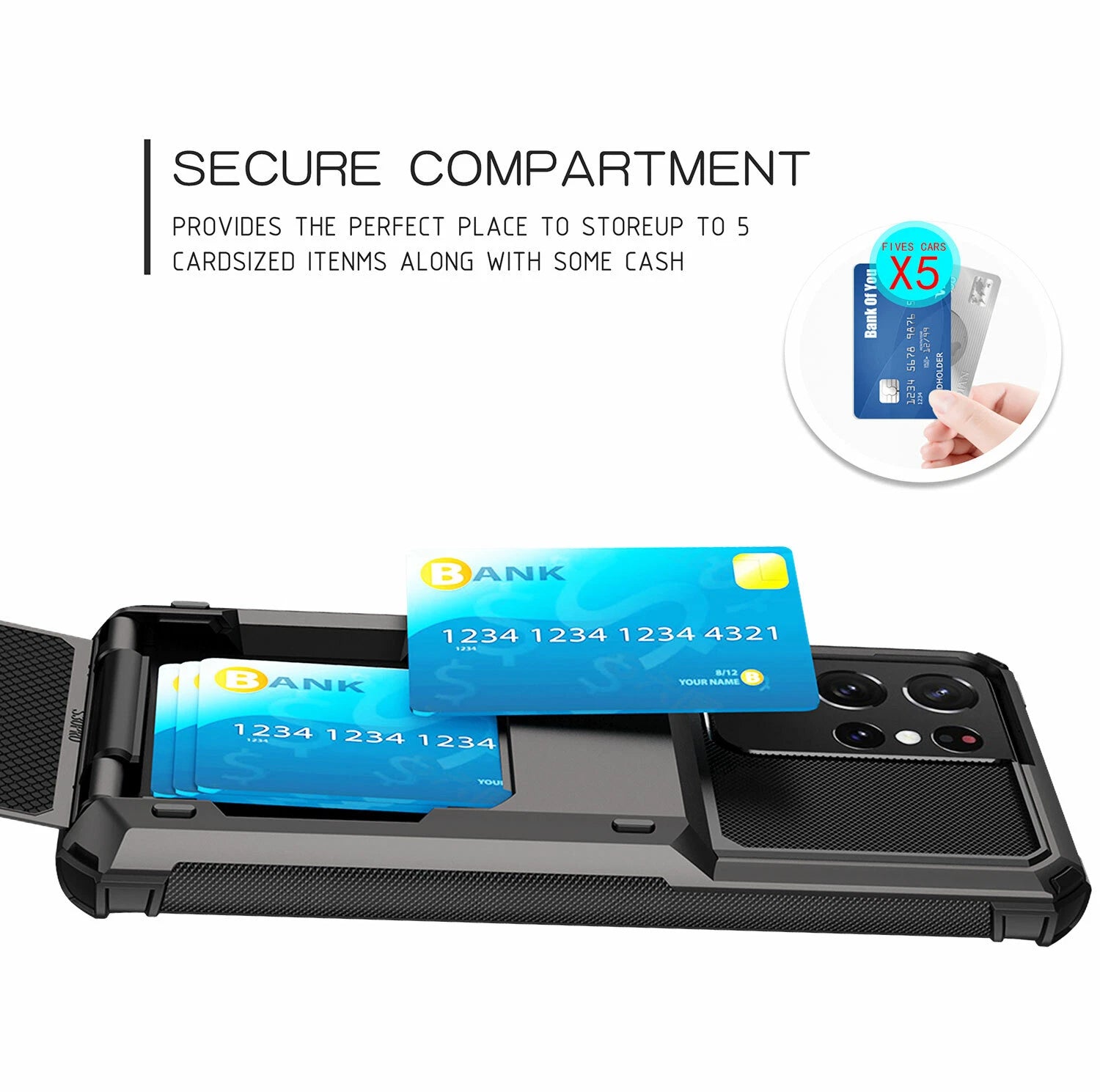 For Samsung Galaxy S25 Ultra S24 S23 S22 S21 Plus Wallet Credit Card Holder Case