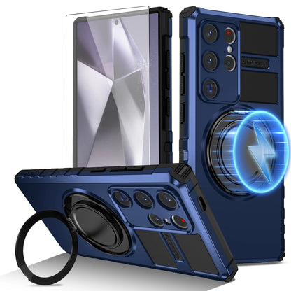 For Samsung Galaxy S24/S23/S25 Ultra Rugged Armor Phone Case + Screen Protector