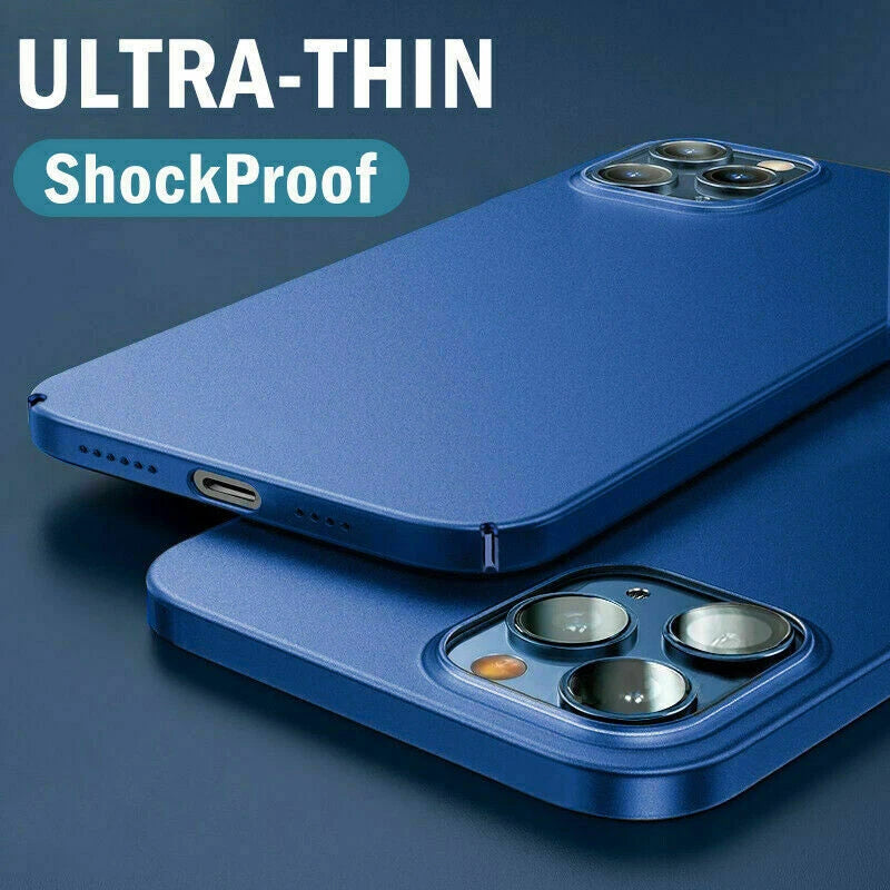 For iPhone 16 15 14 17 Pro Max 13 12 Slim Matte Hard Ultra-thin Phone Case Cover