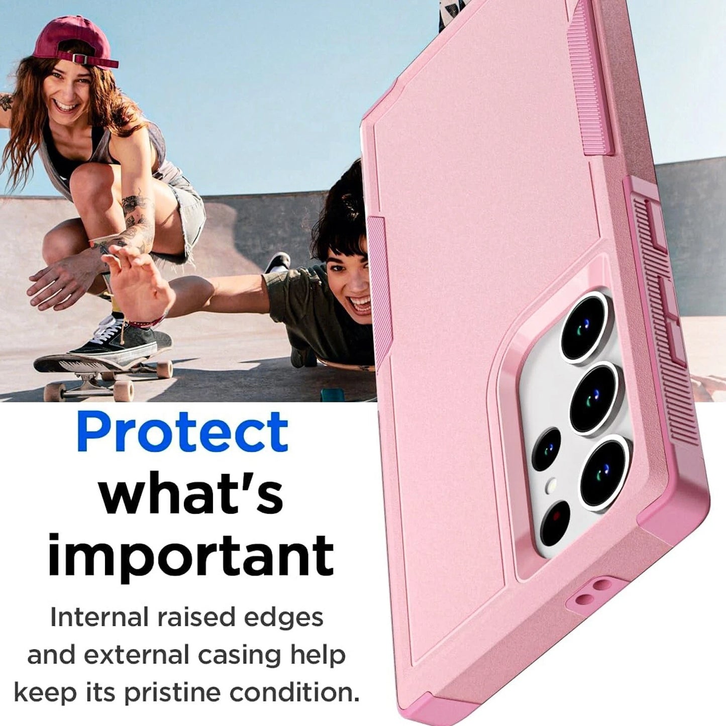 For Samsung Galaxy S25 Ultra S24 S23 FE Case Shockproof Phone Cover+Glass Screen