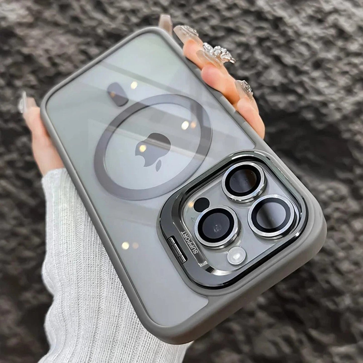Camera Stand Mag Safe Case For iPhone 17 Pro Max 16 15 14 Plus 13 Lens Protector